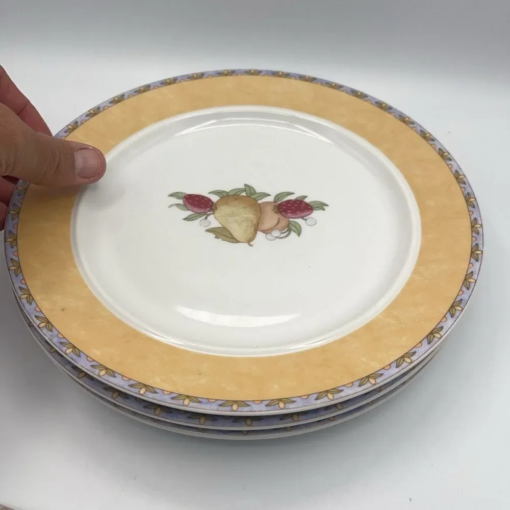 5 - DANSK Fiance Fruits Dinnerware 9 Inch Lunch Plates